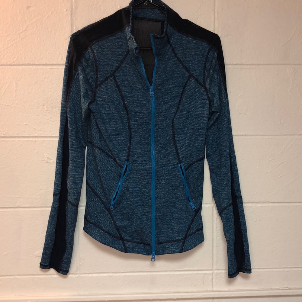 Blue full zip running jacket